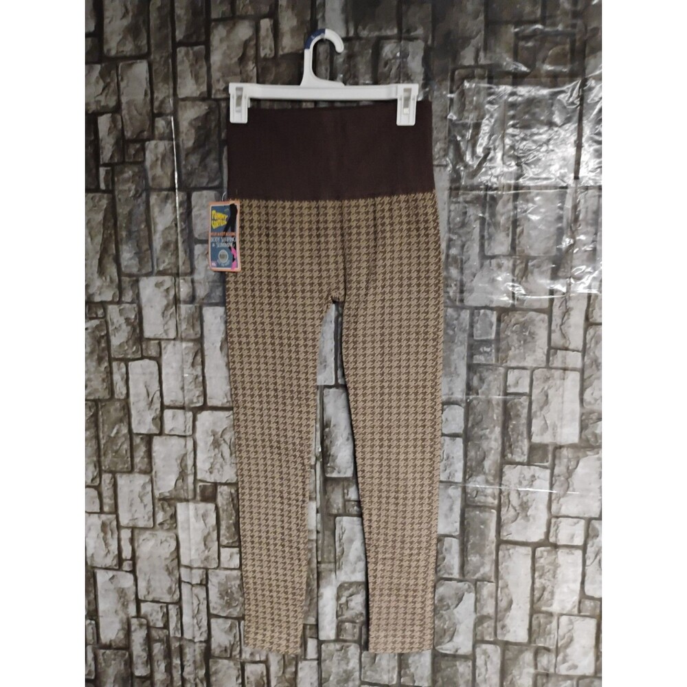 Shosho High Rise Brown Pattern Leggings Fleece M/L